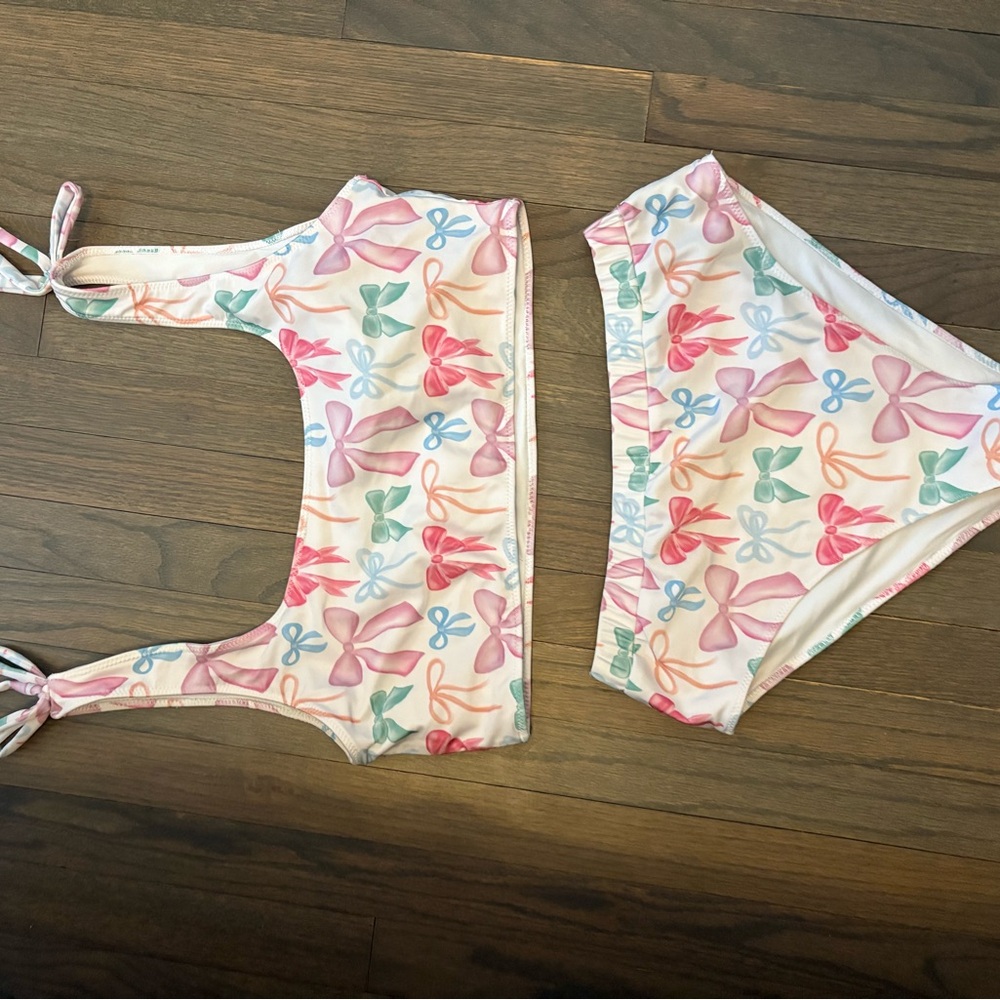 Colorful Bow Print Bikini Set - Picture 3 of 3